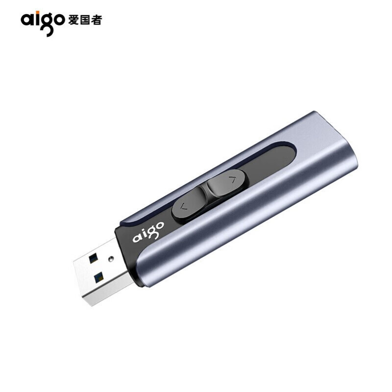 爱国者(aigo) U335 优盘 高速 USB3.0大容量 金属迷你U盘 推拉伸缩商务学生优盘 64G标配