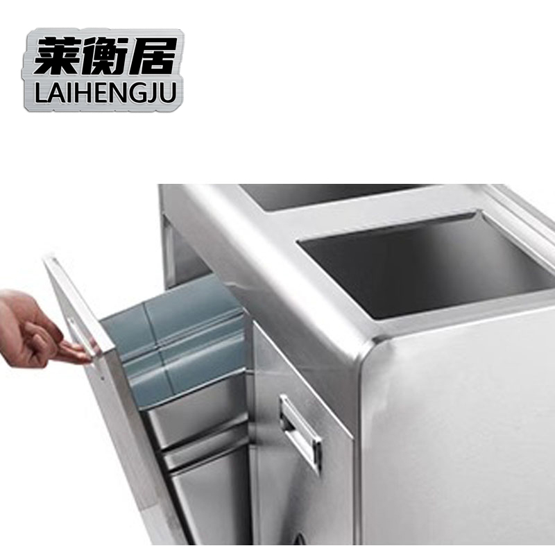 莱衡居 垃圾箱 不锈钢双桶/个高清大图