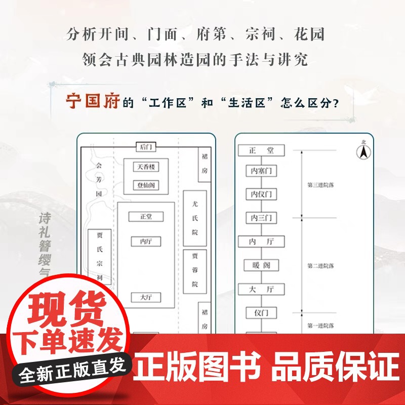 [ 赠《红楼梦》人物关系图以及精美书签]红楼游园一器一物 孙温绘红楼 曹雪芹 大观园 经典文学解读 中国古典园林 古画解高清大图