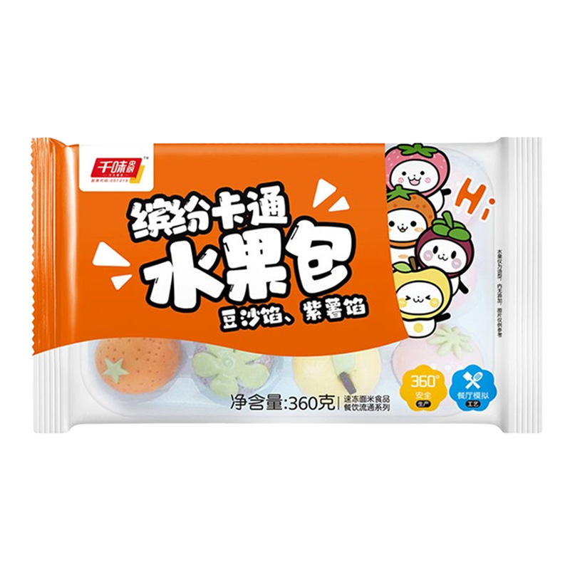 千味央厨水果包速冻锁鲜营养早餐甜而不腻缤纷卡通360g*1袋
