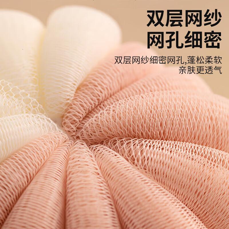 茶花(CHAHUA)浴花超大超柔软 搓澡巾男女洗澡神器起泡网洗浴球套指沐浴球3只高清大图