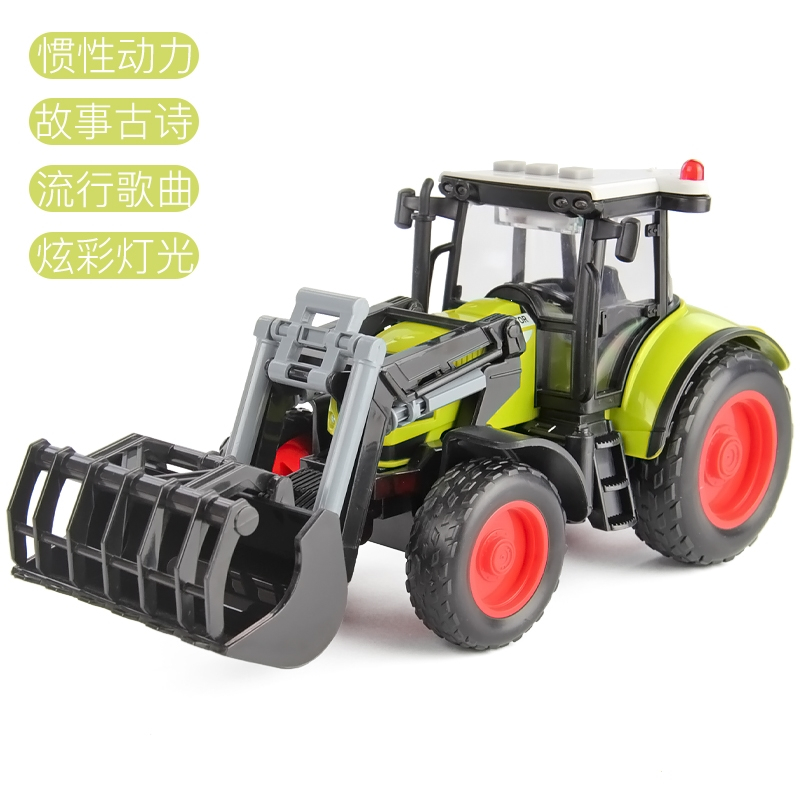 大号儿童拖拉机智扣农夫车收割机模型玩具车开荒者农场拖车工程车男孩