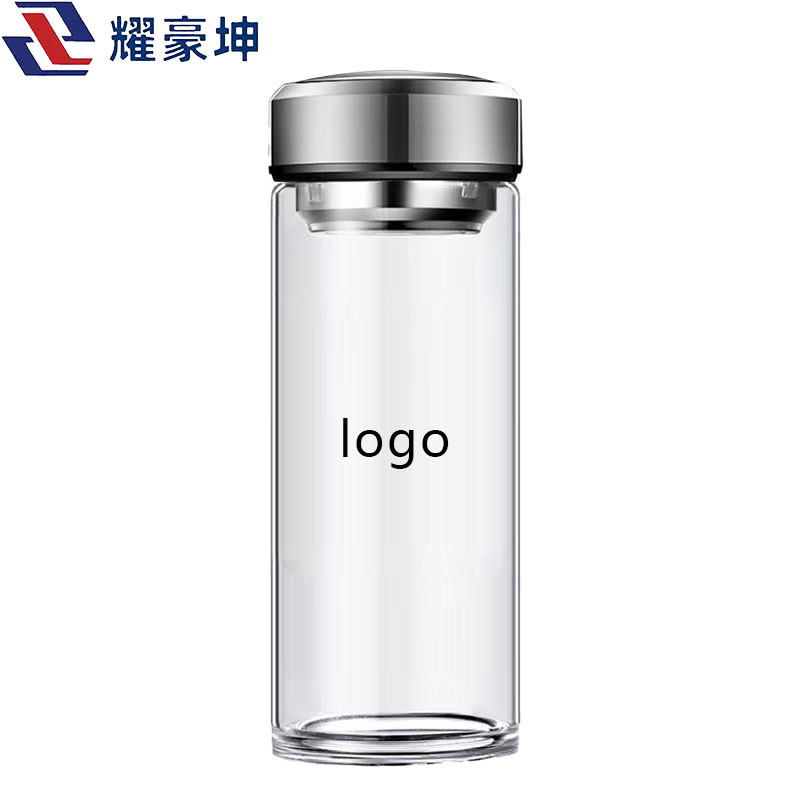 耀豪坤 高硼硅双层隔热玻璃杯宣传水杯可定制LOGO C-450ml/个