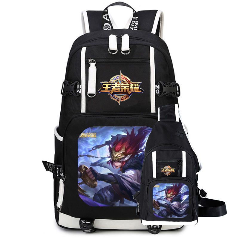 王者荣耀书包动漫孙悟空韩信李白地狱火游戏周边双肩包学生背包无图案