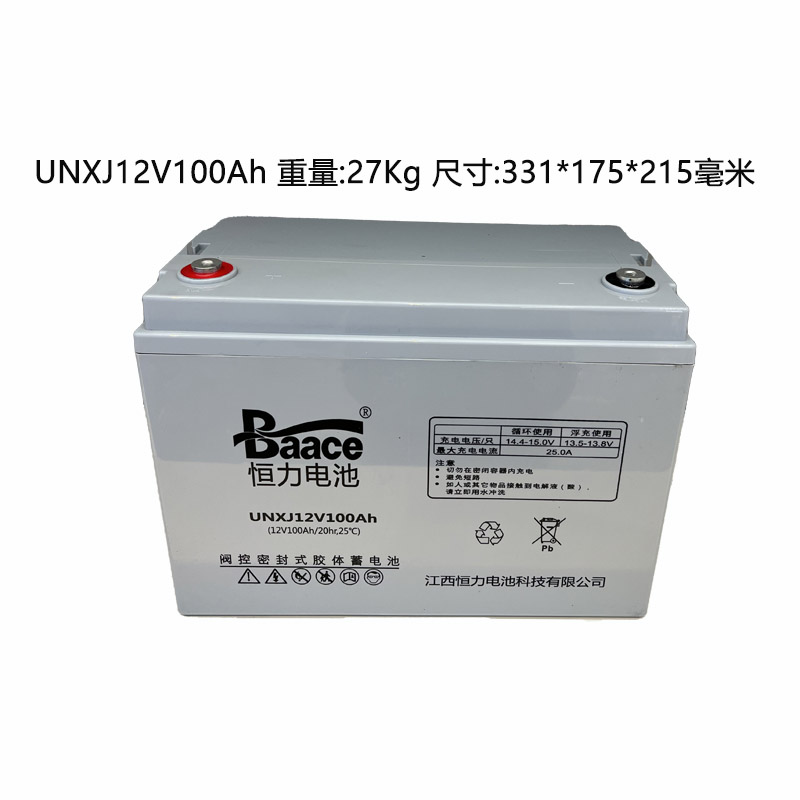 BAACE恒力胶体蓄电池UNXJ12V100Ah 块高清大图