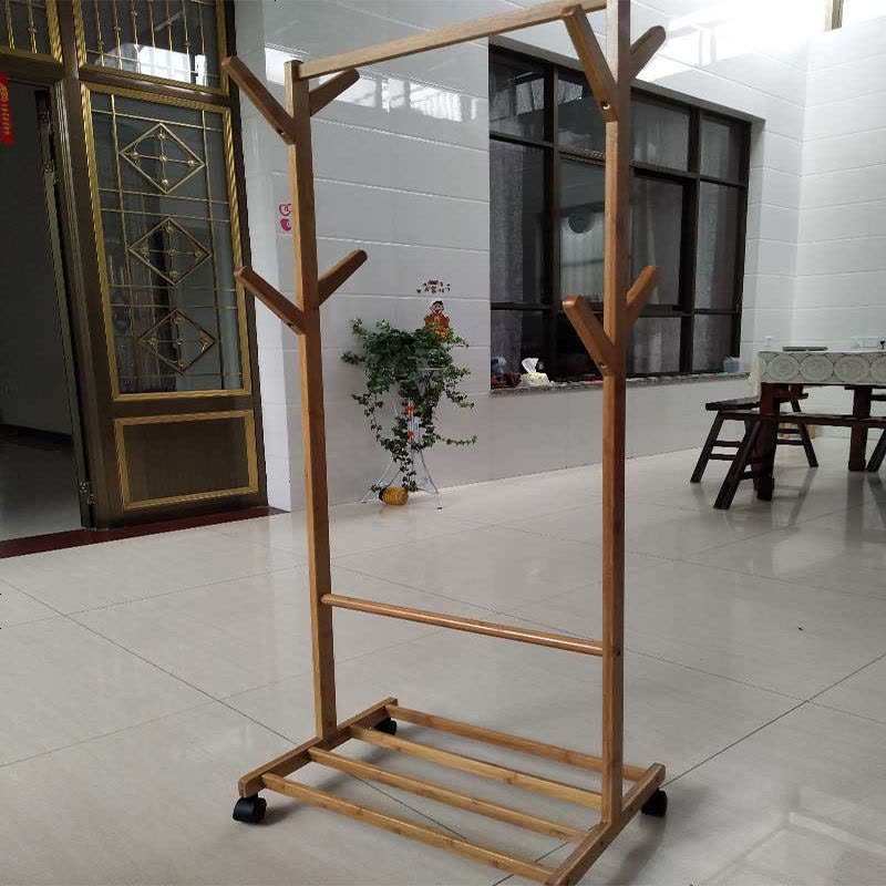 可移动衣帽架落地式转角挂衣架家用卧室置物衣架简约晾衣架 [双层网片]粉色图片