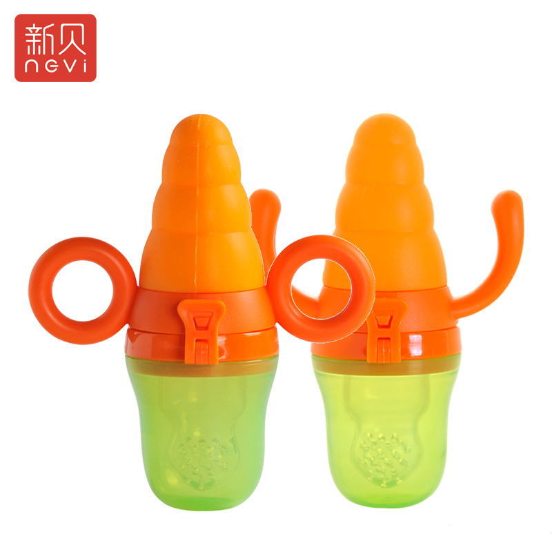 新贝 咬咬袋 果蔬咬咬袋 儿童磨牙棒辅食训练器手柄款 XB-9008