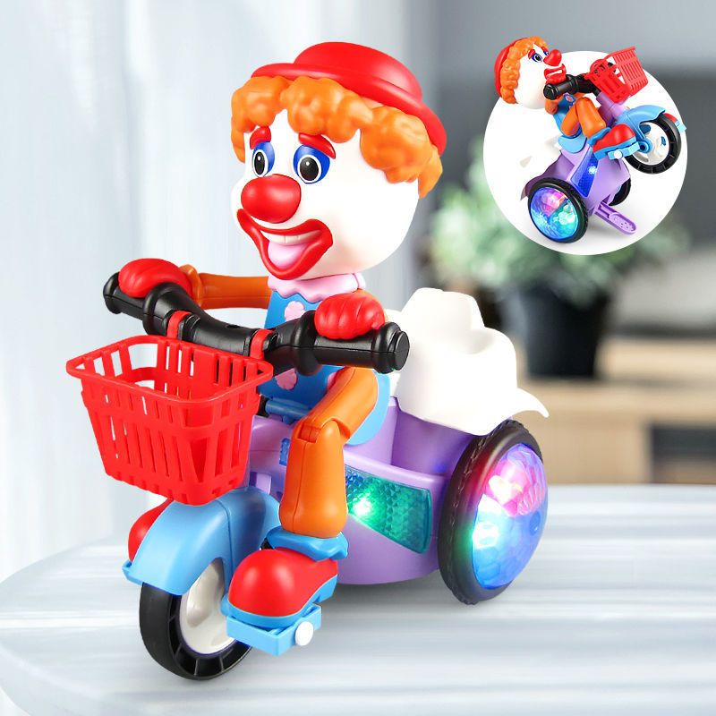 儿童电动踩三轮车玩具带音乐灯光卡通男女孩旋转技车