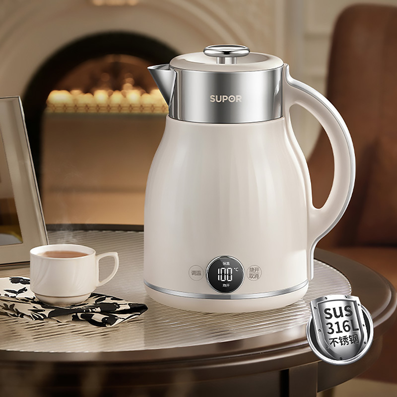 苏泊尔(SUPOR)电水壶烧水壶2.5L多段调温母婴冲奶粉电热水壶 316L不锈钢无缝内胆SW-25J03A高清大图
