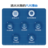 火火兔儿童智能电话手表(蓝色)学生电子4G全网通可视频多功能防水GPS定位