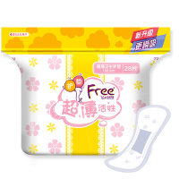 Free·飞 丝薄系列 卫生护垫 152mm*28片单包装 超薄瞬吸 棉柔表层 透气贴身 清新活力 姨妈护垫