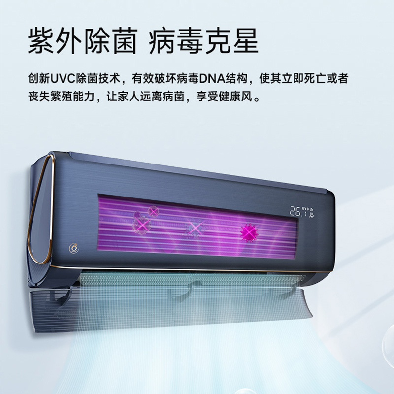 惠而浦(Whirlpool) 1.5匹 变频 新1级 纳米免清洗 1.5P冷暖 挂机空调ISH-35FS1MD 皓石蓝