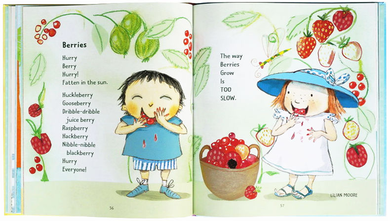 [正版]给孩子读诗 Here’s a Little Poem 英文原版 亲子共读 精装大开本 英文版 Jane Yol高清大图