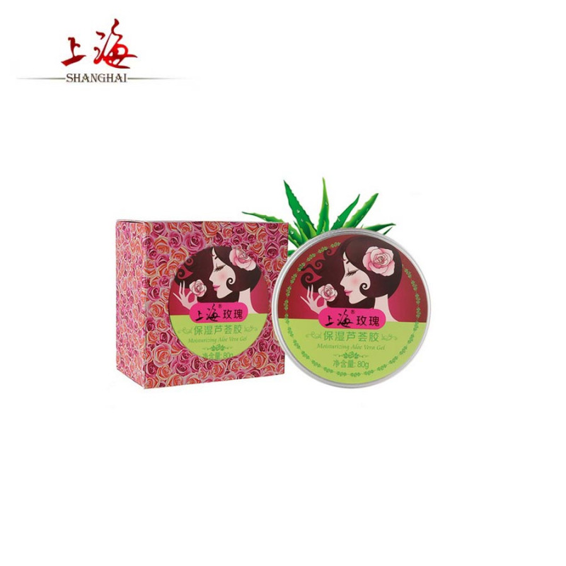 上海玫瑰保湿芦荟胶80g 润肤保湿 舒缓调理 紧致柔润 清新爽洁 保湿面膜面霜
