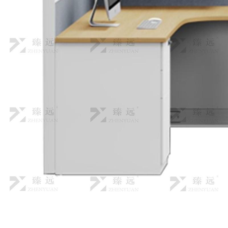 臻远 ZYGW-126屏风工作卡位职员桌办公桌含折叠午休床 U型两人位高清大图