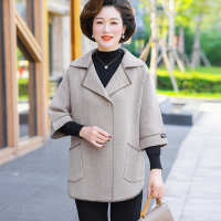 恒源祥中年妈妈秋装羊毛呢外套2024新款洋气中老年女春秋呢子大衣 2XL建议120-130斤 驼色