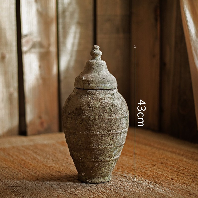 家柏饰(CORATED)碧海钩沉将罐手工艺术红土陶古罐花瓶花器装饰器皿摆件做旧 碧海钩沉将罐(小)高清大图