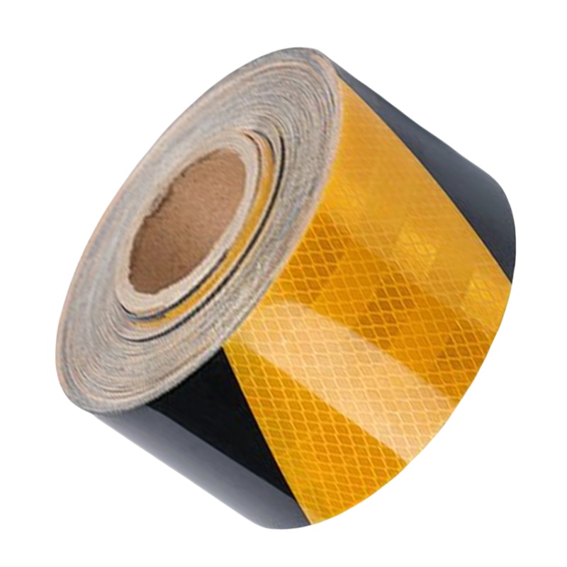 途务 反光警示胶带 黑黄晶格10cm*25m 卷高清大图
