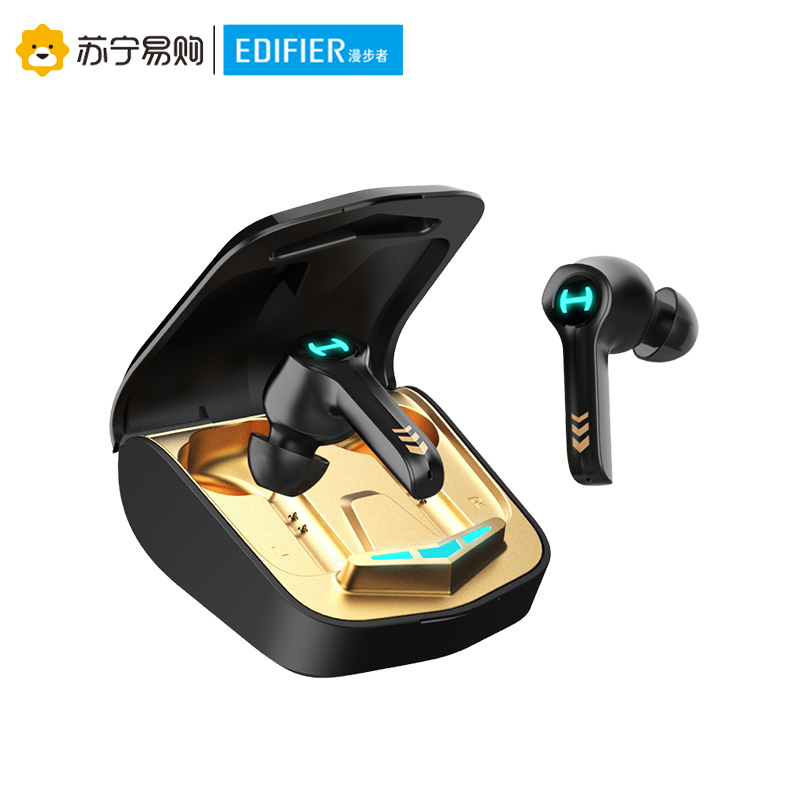 Edifier/漫步者 HECATE GM4真无线蓝牙耳机双耳入耳式降噪音乐游戏运动电竞超长续航待机安卓苹果通用 黑金色