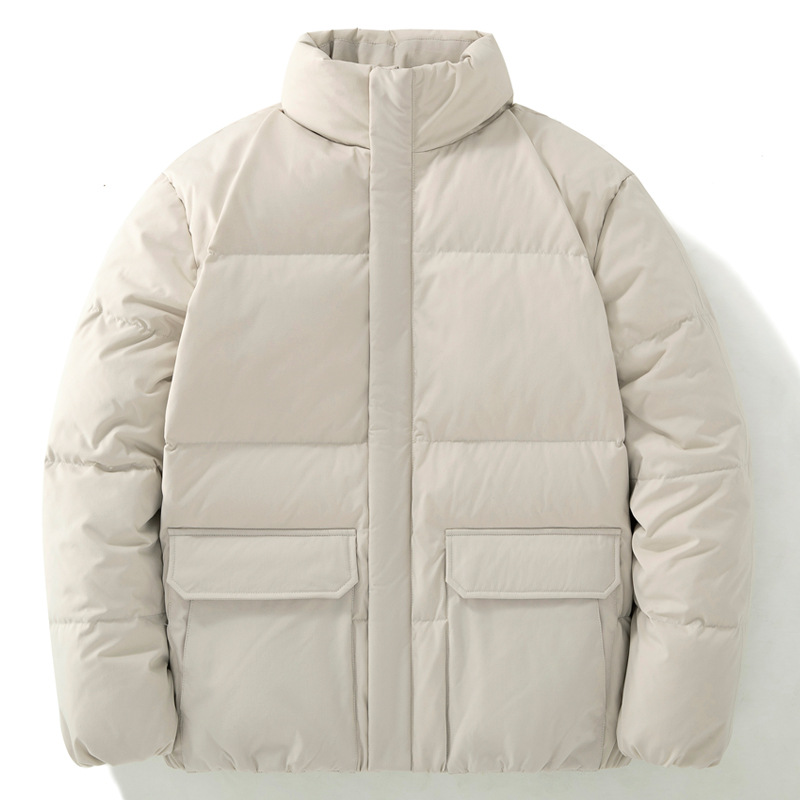 冬季新款男士羽绒服韩版潮流简约百搭立领加厚保暖面包服休闲外套