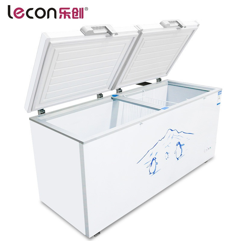 lecon/乐创洋博 898升卧式冷柜 单温双门小冰柜冷冻柜冷藏柜商用家用冰柜 中小商场专用 低能耗