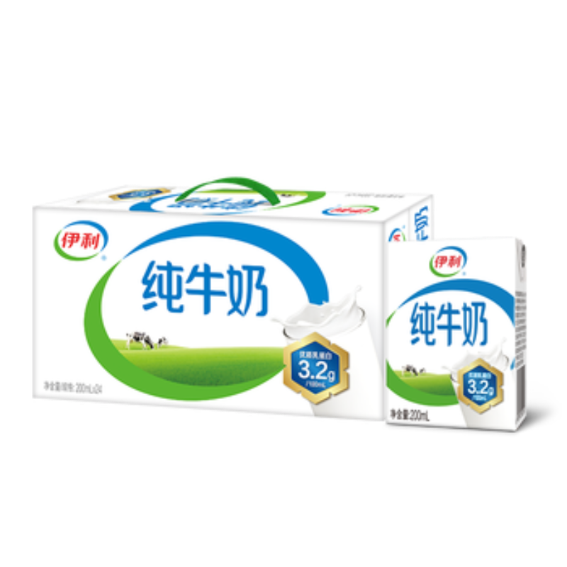 苏宁 伊利 纯牛奶 200ml*24盒 2箱起售高清大图