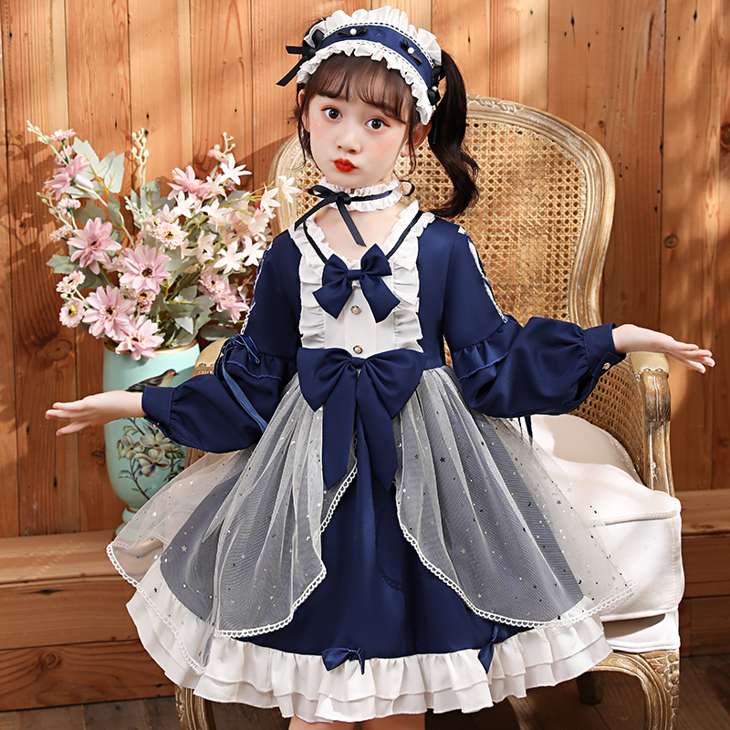 萝莉塔女童儿童洛丽塔童装服装lolita连衣裙秋冬加绒公主裙