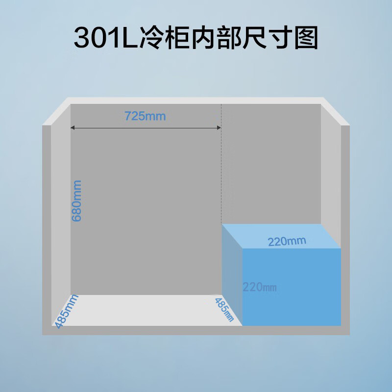 美的(Midea)冰柜卧式大冷冻囤货301升商用家用 大容量冷藏冷冻转换冷柜 卧式冰箱 BD/BC-301KM(E)