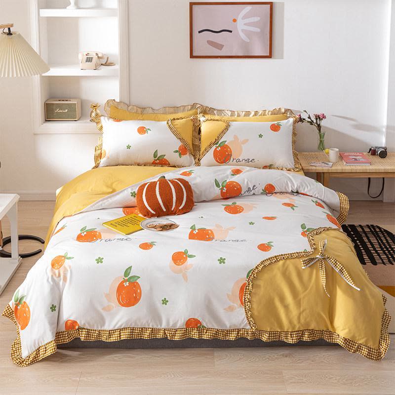 家柏饰(CORATED)公主风四件套床单被套三件套单双人床上套件少女心蝴蝶结床上用品图片