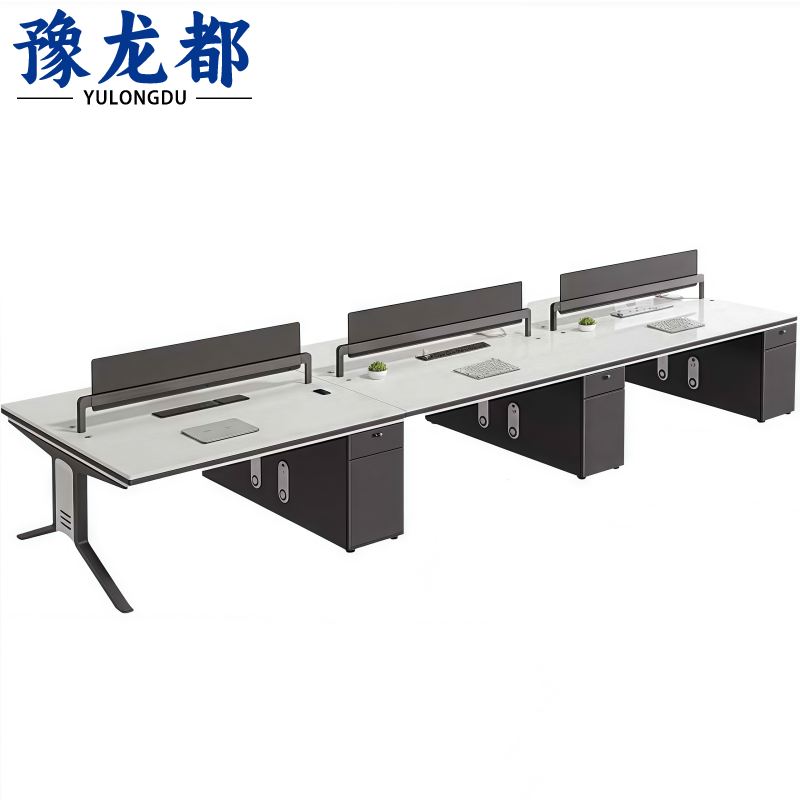 豫龙都 屏风办公桌六人张