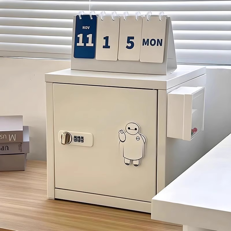 华力达 桌面小型密码柜学生宿舍零食收纳柜办公带锁保管箱家用儿童存钱罐高清大图