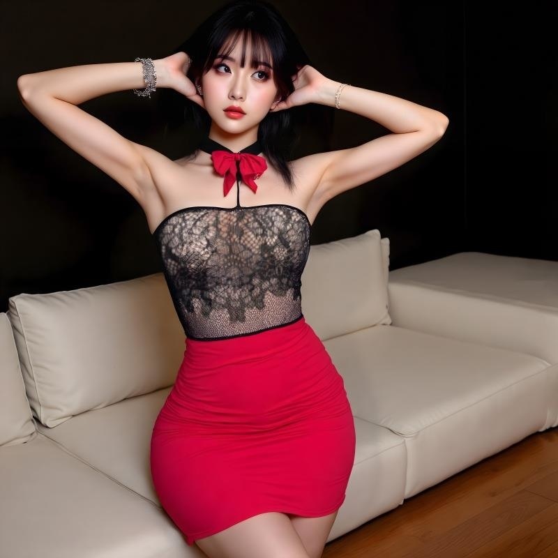 长夜漫漫情趣内衣人妻性感秘书制服抹胸诱惑激情床上睡衣战袍6007高清大图