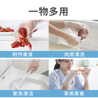茶花银离子抗菌一次性手套食品用餐饮塑料透明薄膜卫生用品pe手套[抗菌]儿童一次性手套100只(袋装)