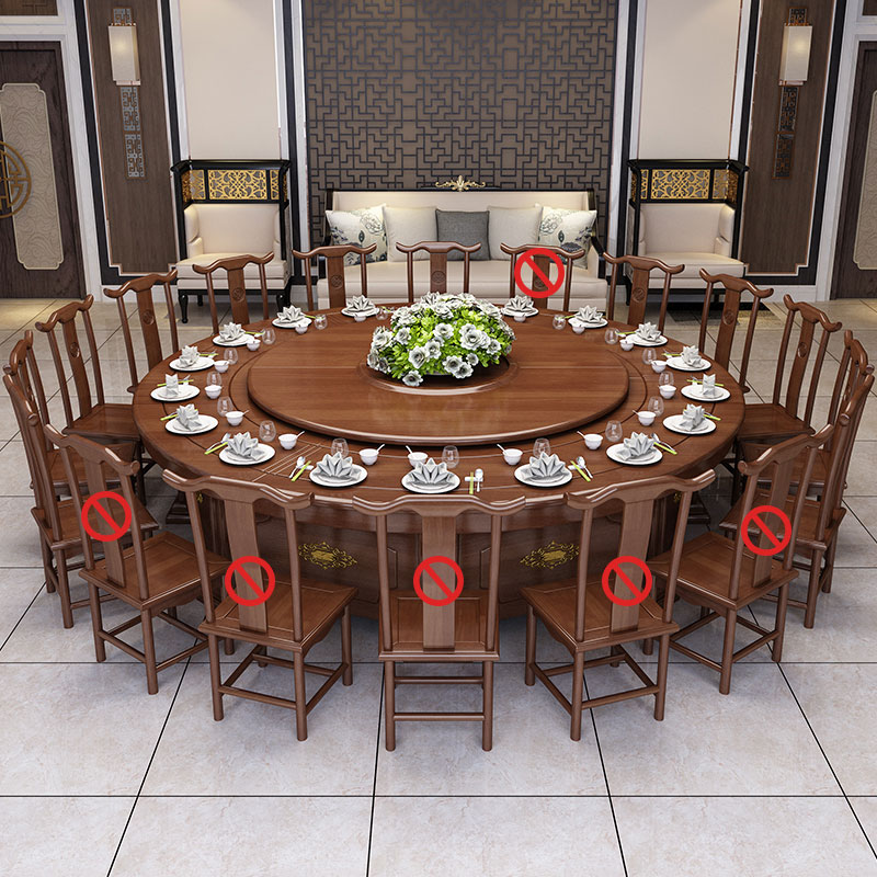 中豫鑫泽 ZYXZ3110304电动餐桌大圆桌转盘餐桌椅组合 2.4米圆桌 12把餐椅