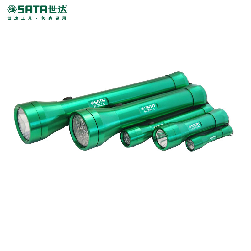 世达 铝合金远射手电筒3w 3节7号电池 绿色90741A