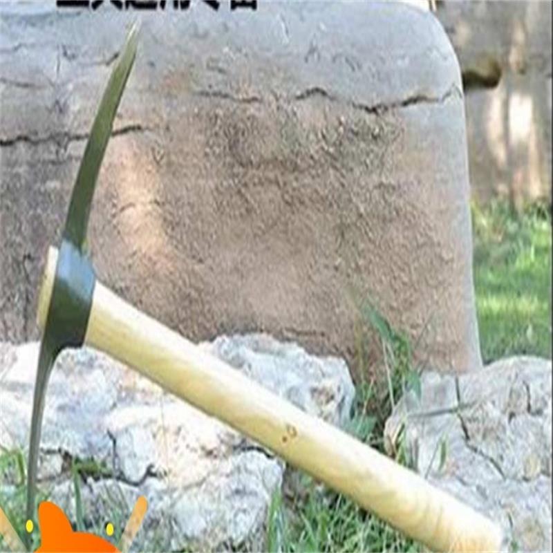 广博(GuangBo)钢镐大小号军镐工兵十字镐鹤嘴小锄头挖笋小镐户外木质小洋镐(50cm*86cm)