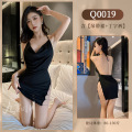 九里晴川内衣吊带开叉链扣连衣裙性感免脱女显瘦成人用品 Q0019 均码_347