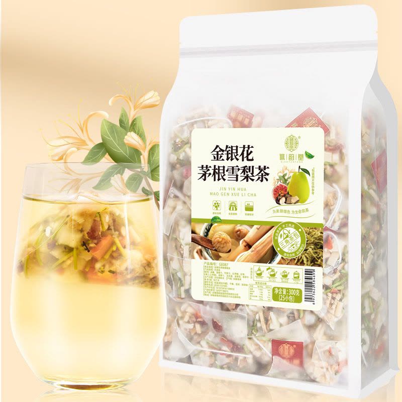 谯韵堂 金银花茅根雪梨茶300克/袋图片