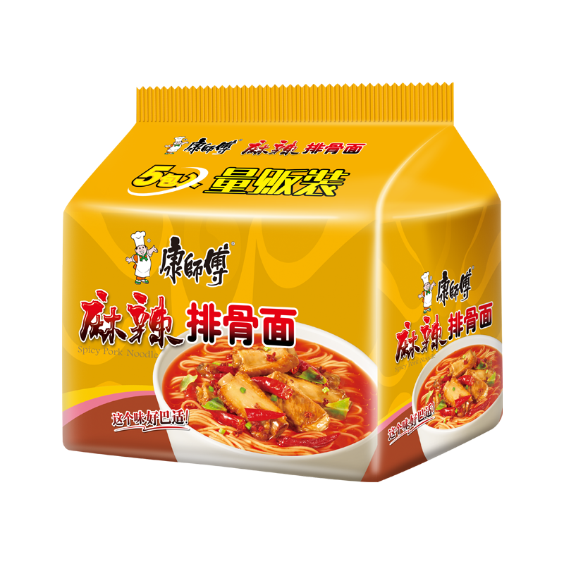 康师傅经典五袋装麻辣排骨味90g*5方便面您没有填写评价内容-苏宁易购