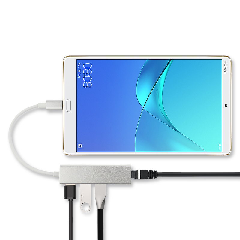 久宇 HP惠普笔记本千兆网口网线Type-c转接头USB3.0接口扩展坞分线器USB-C拓展