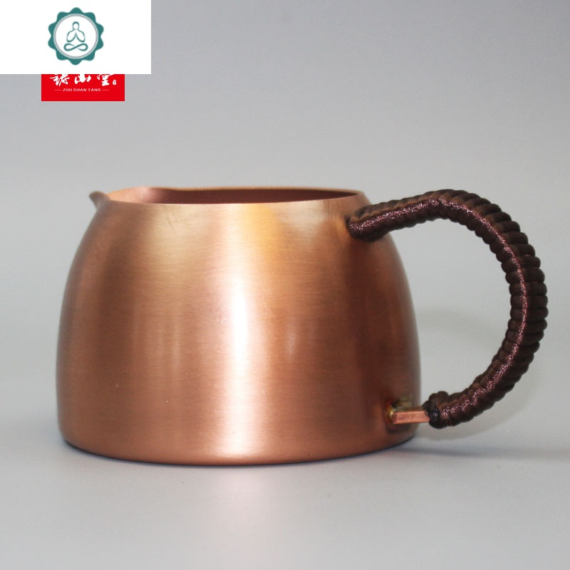 手工锤纹紫铜公道杯纯铜茶滤分茶器分茶器茶海功夫茶具茶漏套装 封后 荷花滤网