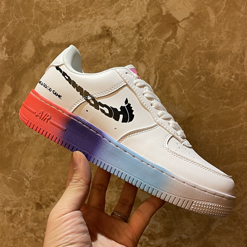 aj男女鞋低帮镭射电玩像素空军一号莆田高版本aj联名dunk视频