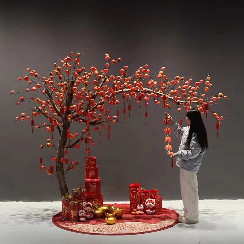 仿真柿子树新年装饰树假树造型树 20棵起售 2.8米延伸2.8米