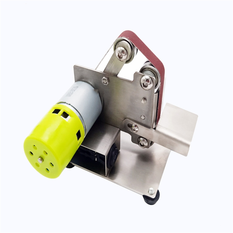 微小型迷你电动砂带机抛光电动理线家打磨机开刃机磨刀机diy台式沙