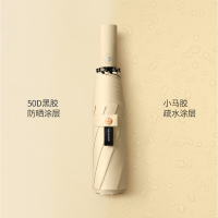 防回弹全自动雨伞大号晴雨两用防晒折叠遮阳太阳伞男士女防紫外线-防回弹8骨/象牙白