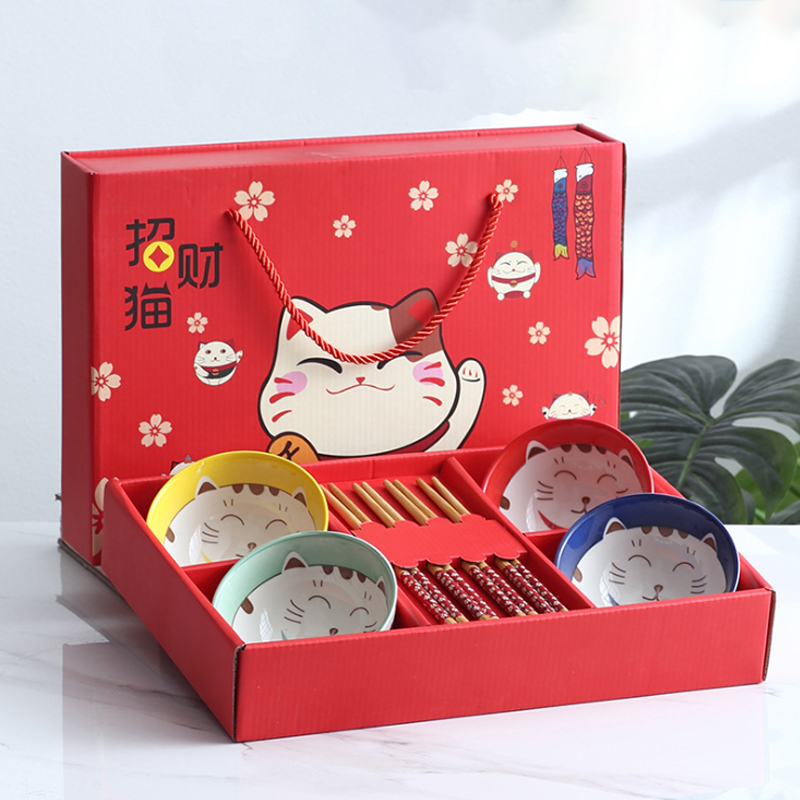招财猫--四碗四筷