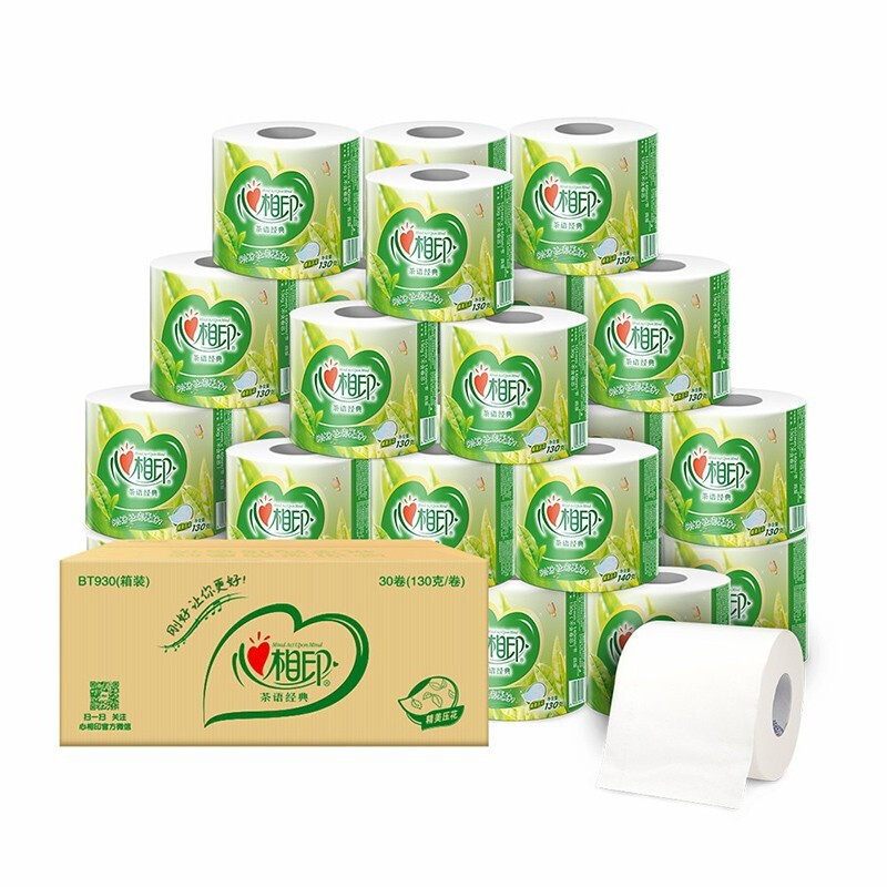 心相印 BT930(箱装) 心相印茶语经典130克30粒装四层茶叶压花卷筒卫生纸
