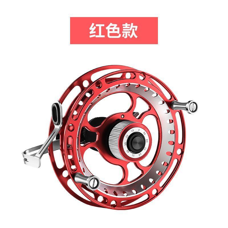 弥古风火轮钓谷麦轮手拨轮前打竿专用全金属前打轮泄力八卦轮有声 谷麦轮(红色直径99MM)有声带泄力