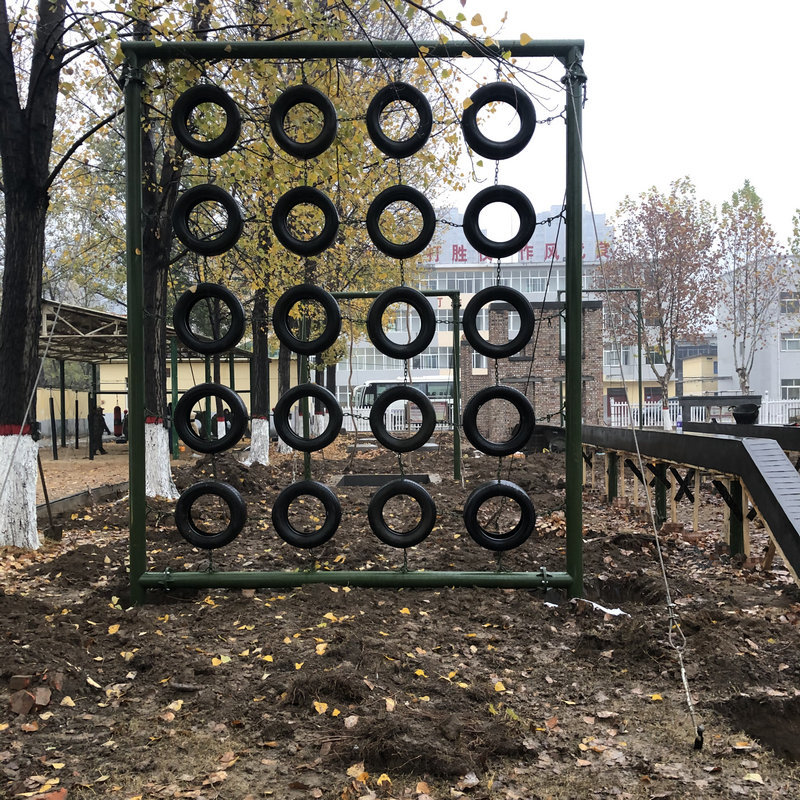 中拳王300米障碍练场心理行为拓展器械体能训晃梯轮胎墙供应-轮胎墙