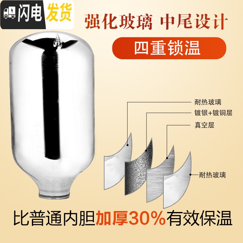 三维工匠气压式热水壶保温瓶家用开水瓶玻璃内胆按压暖壶大容量保温壶 黑色玻璃内胆2.2(双管加厚胆)高清大图